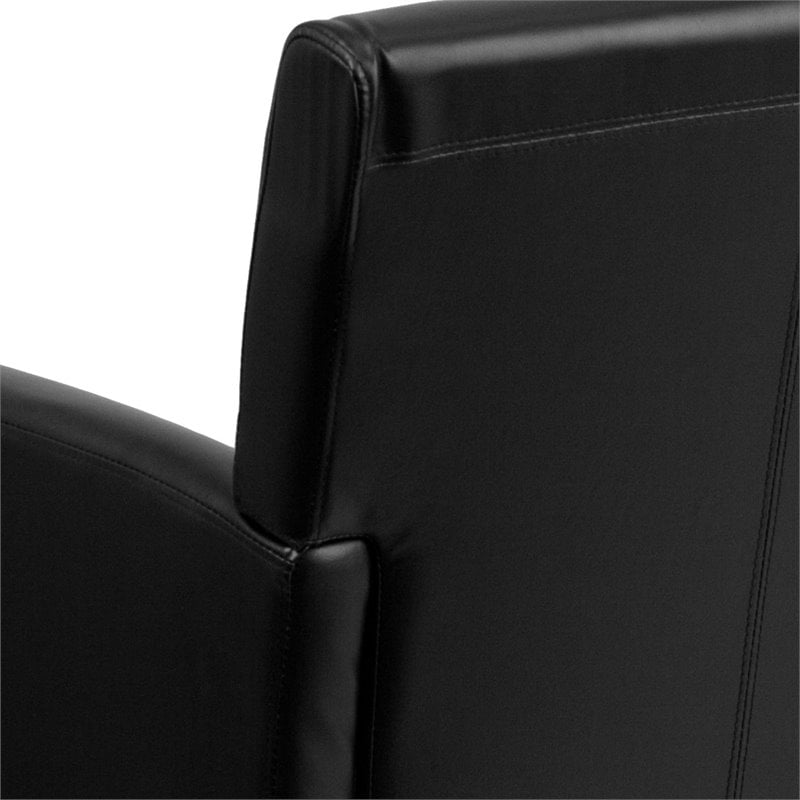 Flash Furniture Leather Executive Side Guest Chair in Black and Mahogany