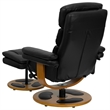 Flash Furniture Contemporary Black Recliner and Ottoman with Base
