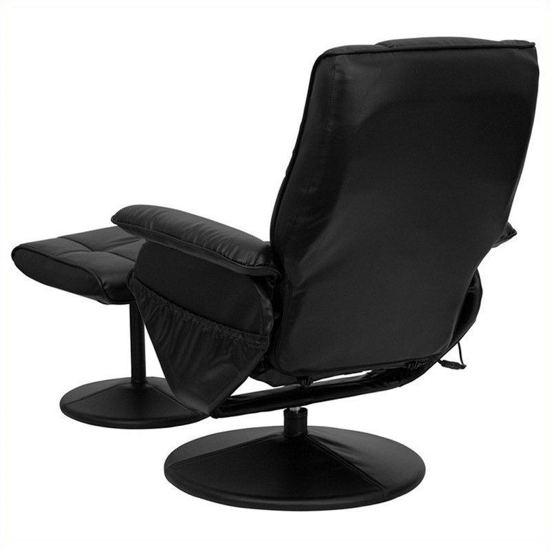 Flash Furniture Massaging Heat Controlled  Recliner and Ottoman in Black