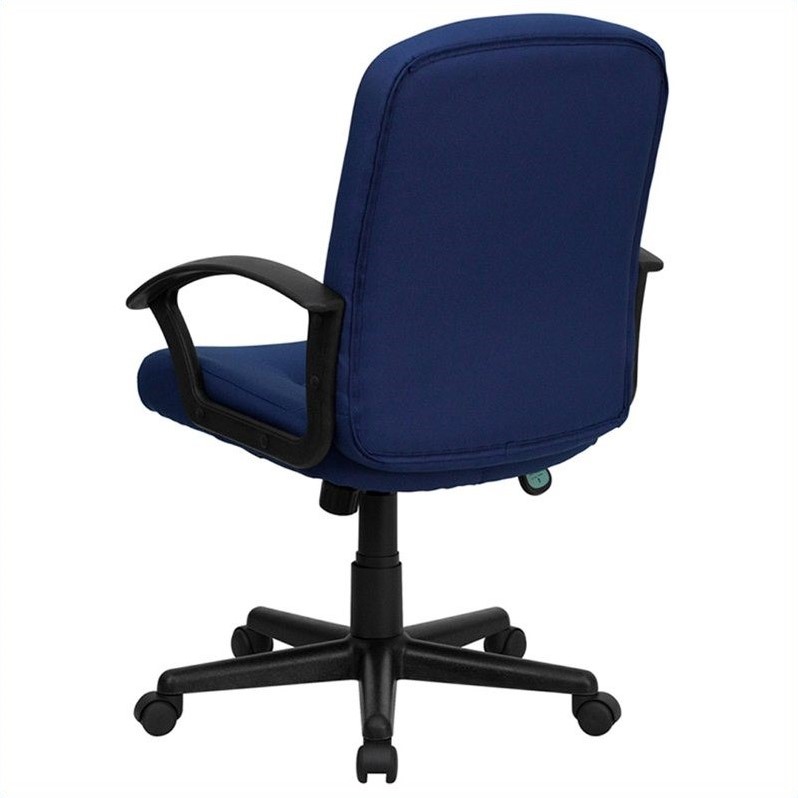 Flash Furniture Mid Back Office Chair with Nylon Arms in Navy - GO-ST-6
