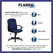 Flash Furniture Mid Back Office Chair with Nylon Arms in Navy