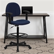 Flash Furniture Patterned Ergonomic Drafting Chair in Blue with Arms