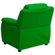 Flash Furniture Storage Arms Vinyl Upholstered Kids Recliner in Green