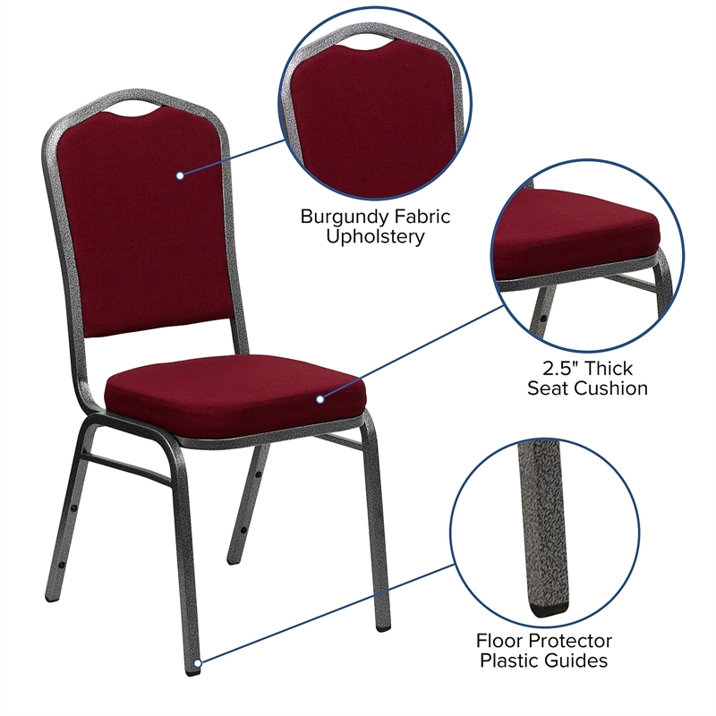 Flash Furniture Hercules Series Banquet Stacking Chair in Burgundy