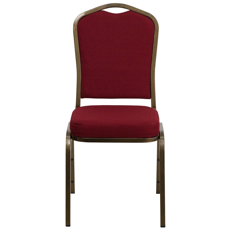 Flash Furniture Hercules Stacking Chair in Burgundy with Crown Back