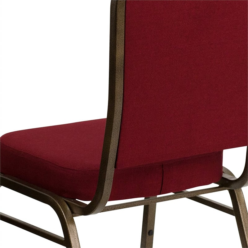 Flash Furniture Hercules Stacking Chair in Burgundy with Crown Back
