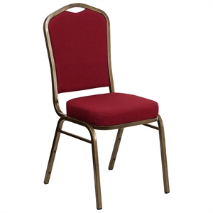 Flash Furniture Hercules Stacking Chair in Burgundy with Crown Back