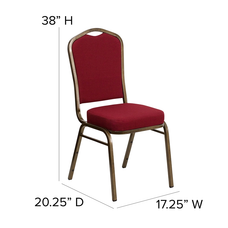 Flash Furniture Hercules Stacking Chair in Burgundy with Crown Back