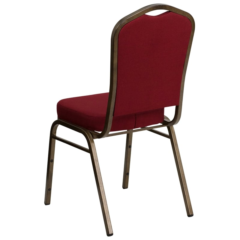 Flash Furniture Hercules Stacking Chair in Burgundy with Crown Back