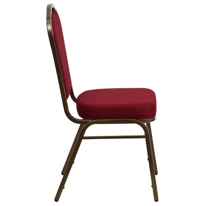 Flash Furniture Hercules Stacking Chair in Burgundy with Crown Back