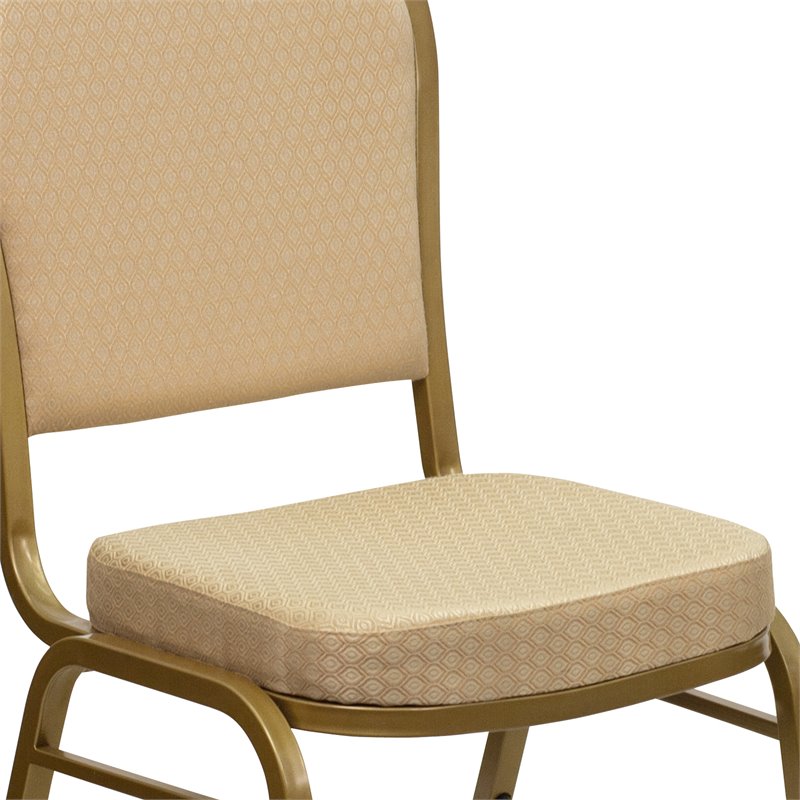 Flash Furniture Hercules Dome Back Banquet Stacking Chair in Beige
