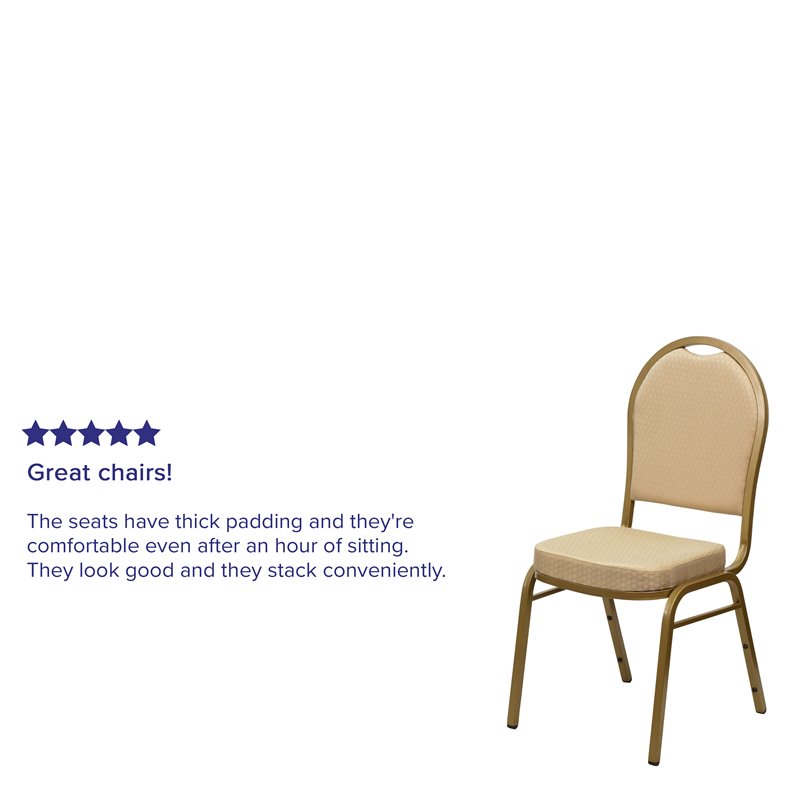 Flash Furniture Hercules Dome Back Banquet Stacking Chair in Beige
