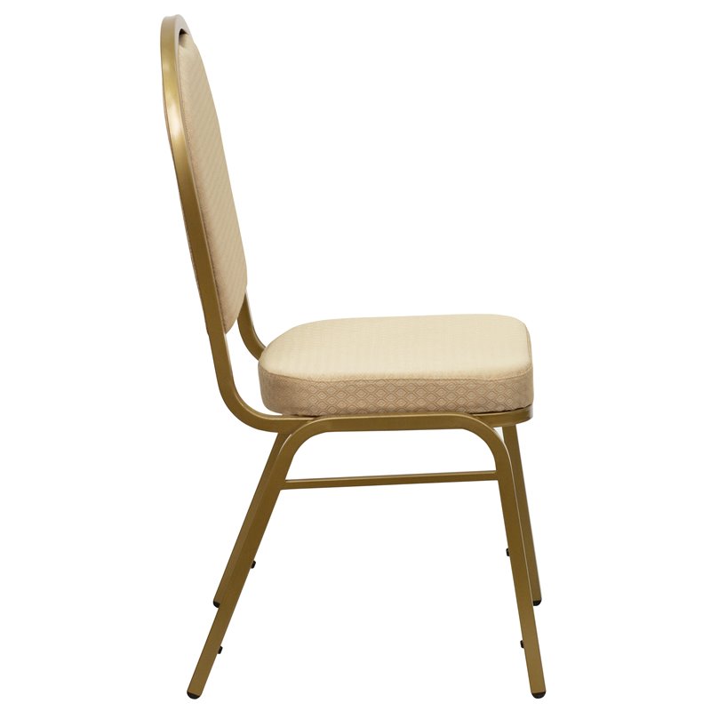 Flash Furniture Hercules Dome Back Banquet Stacking Chair in Beige