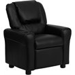 Flash Furniture Leathersoft Recliner with Cup Holder and Headrest in Black