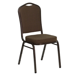 Flash Furniture Hercules Crown Back Banquet Stacking Chair in Brown
