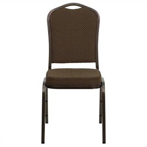 flash furniture hercules fabric upholstered crown back banquet stacking chair with copper vein frame