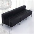 Flash Furniture Hercules Imagination Leather Tufted Armless Chair in Black