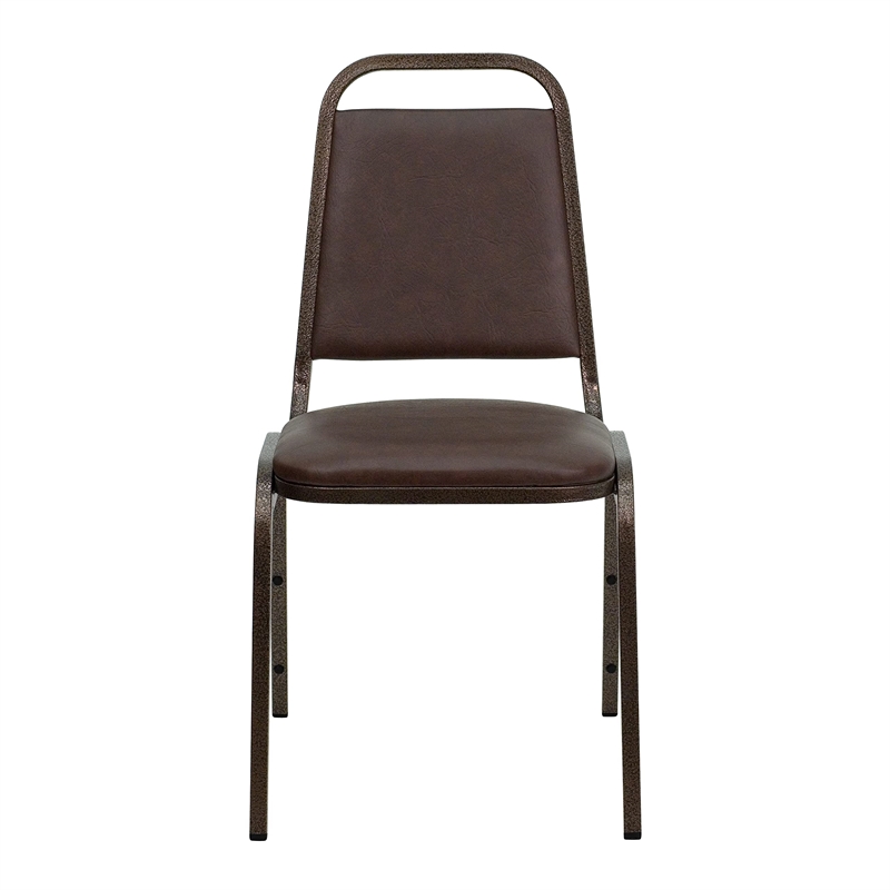 Flash Furniture Hercules Banquet Stacking Chair in Brown and Copper
