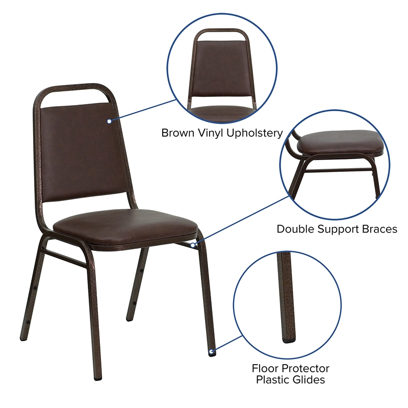 Flash Furniture Hercules Banquet Stacking Chair in Brown and Copper