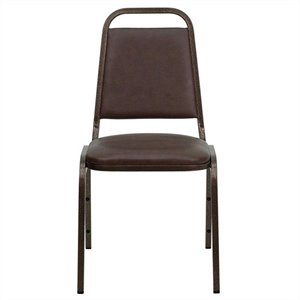 flash furniture hercules faux leather trapezoidal back banquet stacking chair with 1.5