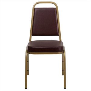 flash furniture hercules faux leather trapezoidal back banquet stacking chair with 2.5