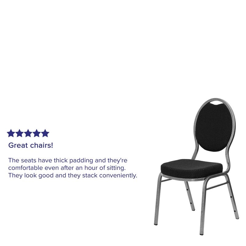 Flash Furniture Hercules Teardrop Back Stacking Chair with in Black