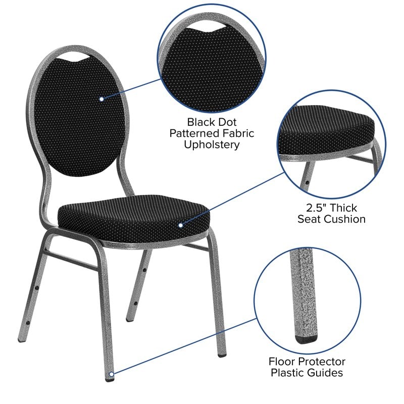 Flash Furniture Hercules Teardrop Back Stacking Chair with in Black