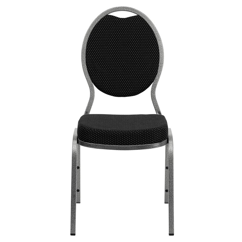 Flash Furniture Hercules Teardrop Back Stacking Chair with in Black