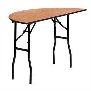 Half Round Wood Folding Banquet Table in Black