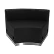 Flash Furniture Hercules Alon Leather Concave Armless Chair in Black