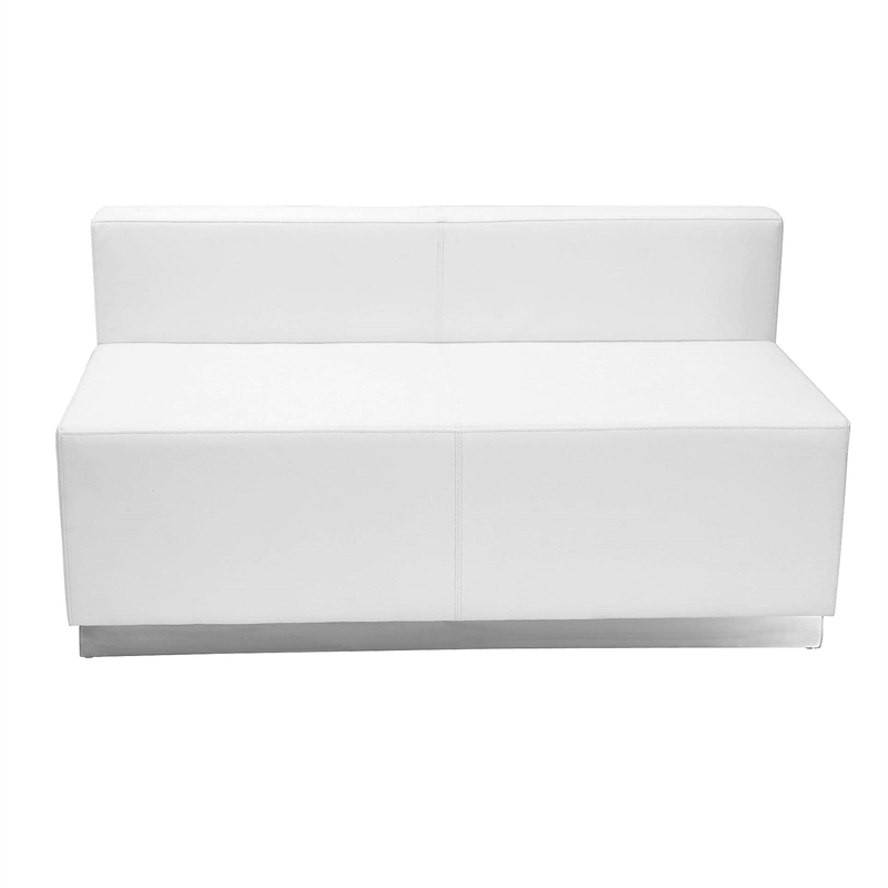 Flash Furniture Hercules Alon Steel Base Loveseat in White