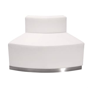 Flash Furniture Hercules Alon Leather Convex Armless Chair in Melrose White