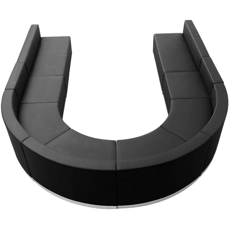 Flash Furniture Hercules Alon 8 Piece Reception Seating in Black