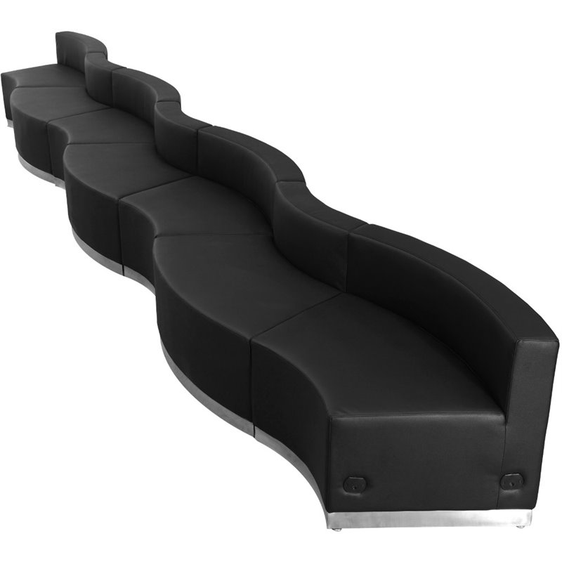 Flash Furniture Hercules Alon 7 Piece Reception Seating in Black