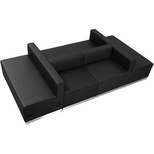 flash furniture hercules alon 6 piece contemporary leather reception sectional (650-set)