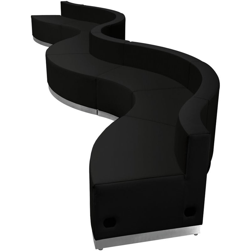 Flash Furniture Hercules Alon 8 Piece Reception Seating in Black