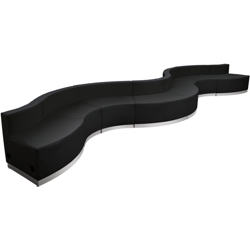 Flash Furniture Hercules Alon 8 Piece Reception Seating in Black