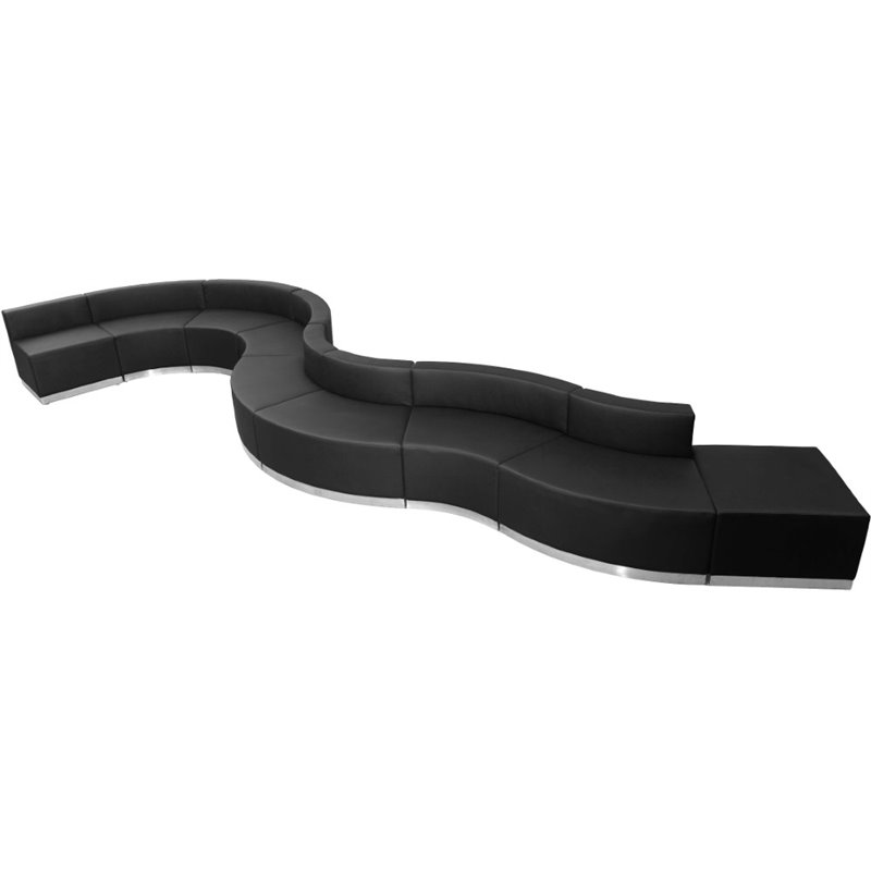 Flash Furniture Hercules Alon 9 Piece Reception Seating in Black