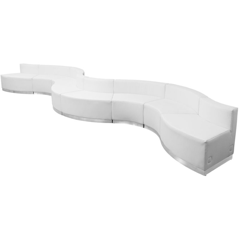Flash Furniture Hercules Alon 8 Piece Reception Seating in White