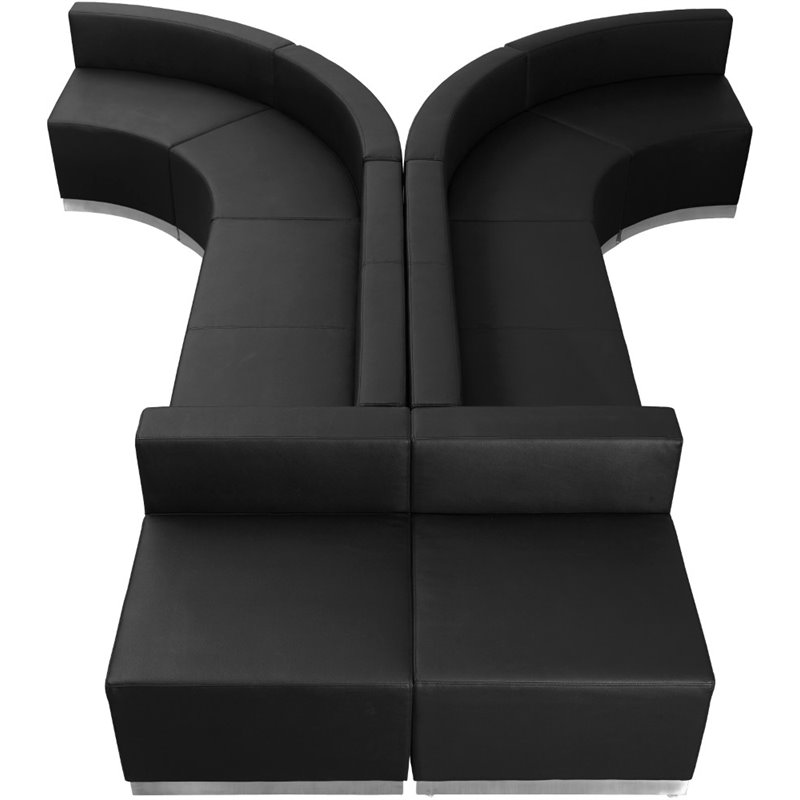 Flash Furniture Hercules Alon 8 Piece Reception Seating in Black