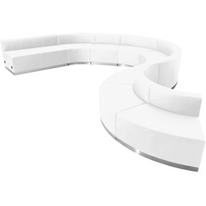 flash furniture hercules alon 9 piece contemporary leather reception sectional (600-set)