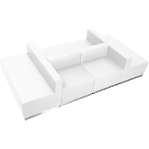 flash furniture hercules alon 6 piece contemporary leather reception sectional (650-set)