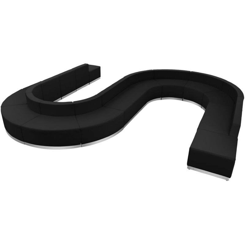 Flash Furniture Hercules Alon 15 Piece Reception Seating in Black