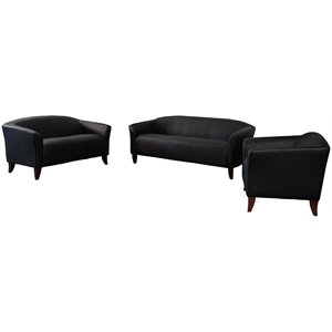 flash furniture hercules 3 piece imperial leather reception sofa set