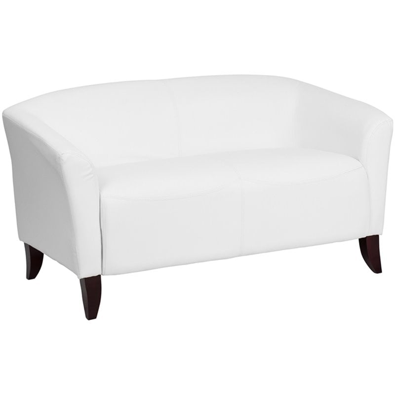 Flash Furniture Hercules Imperial 3 Piece Leather Reception Sofa Set in Ivory