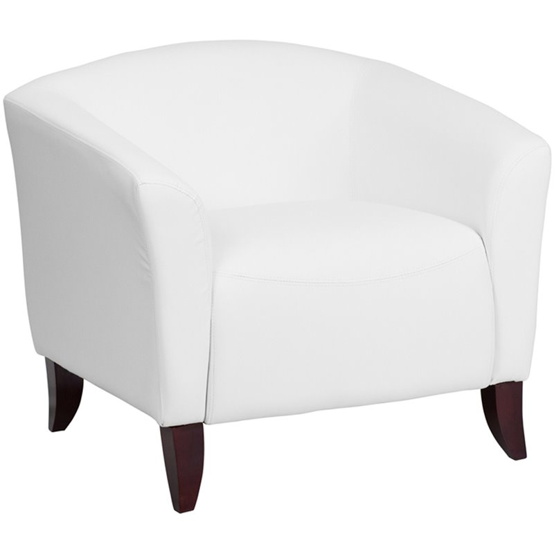 Flash Furniture Hercules Imperial 3 Piece Leather Reception Sofa Set in Ivory