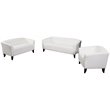 Flash Furniture Hercules Imperial 3 Piece Leather Reception Sofa Set in Ivory