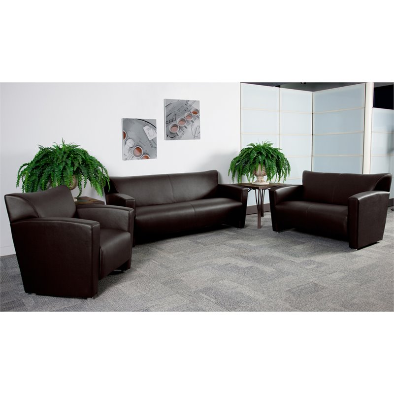 Flash Furniture Hercules Majesty Series Reception Set in Brown