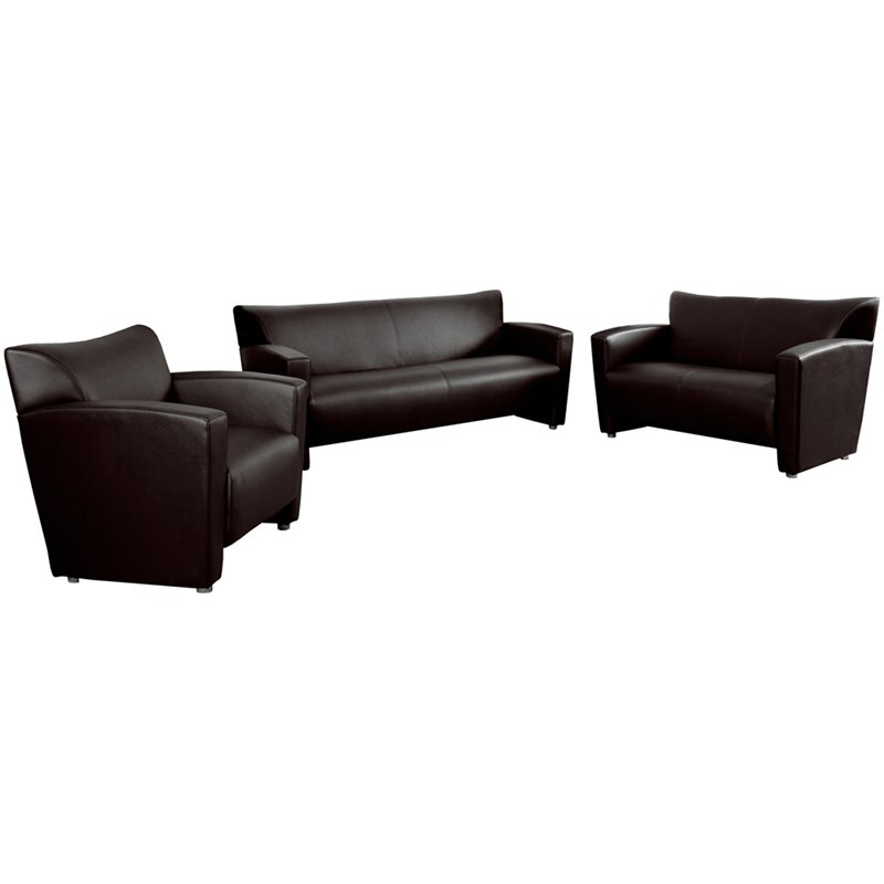 Flash Furniture Hercules Majesty Series Reception Set in Brown