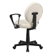 Flash Furniture Baseball Office Swivel Chair with Arms in Cream